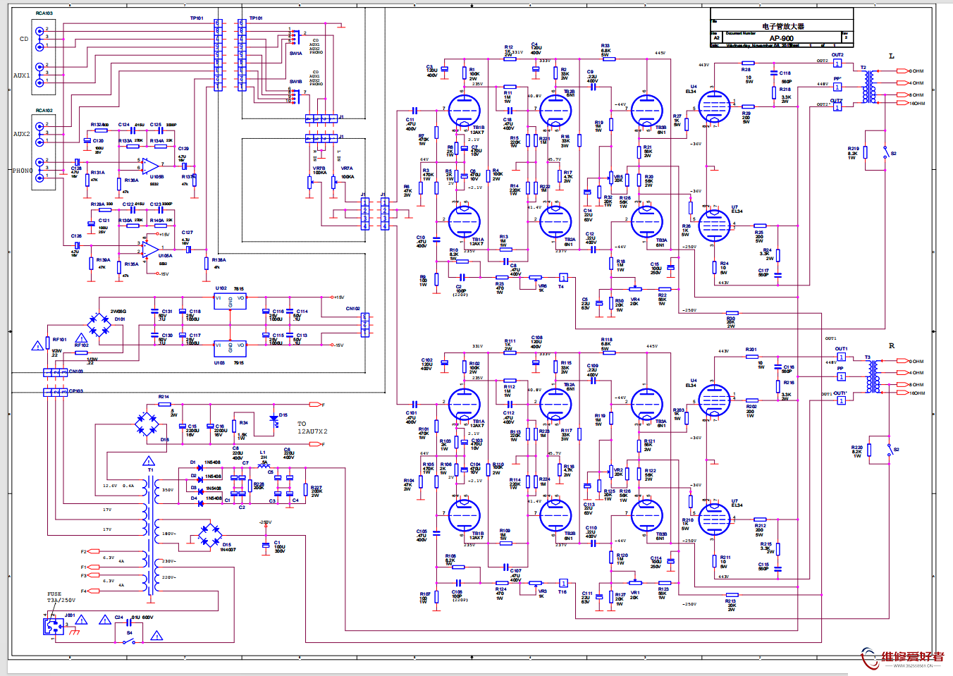 AP-900 电子管功放原理图.png