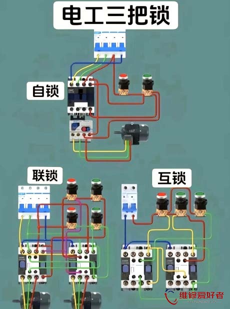 电工必会的三把锁实物原理图与二次回路接线 2.jpg